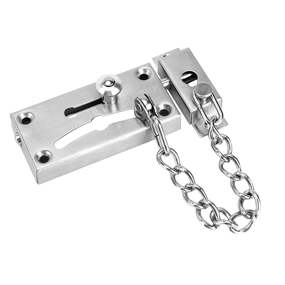 

Stainless Steel Anti-theft Door Bolt Chain Guard Lock Safety Internal Hotel Latch Durable Smooth Partial Opening Identify