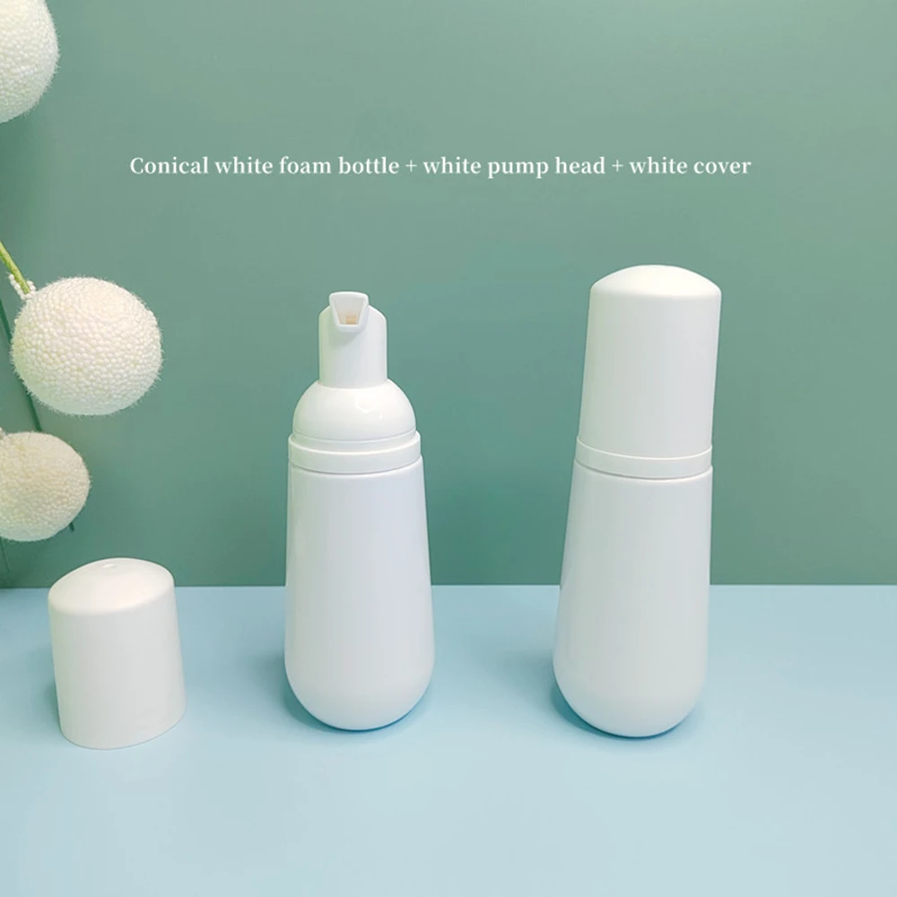 60ml Plastic Refillable Empty Cosmetic Foam Pump Bottle Container Cleanser Makeup Travel Bottle Soap Shampoo Foaming Cone