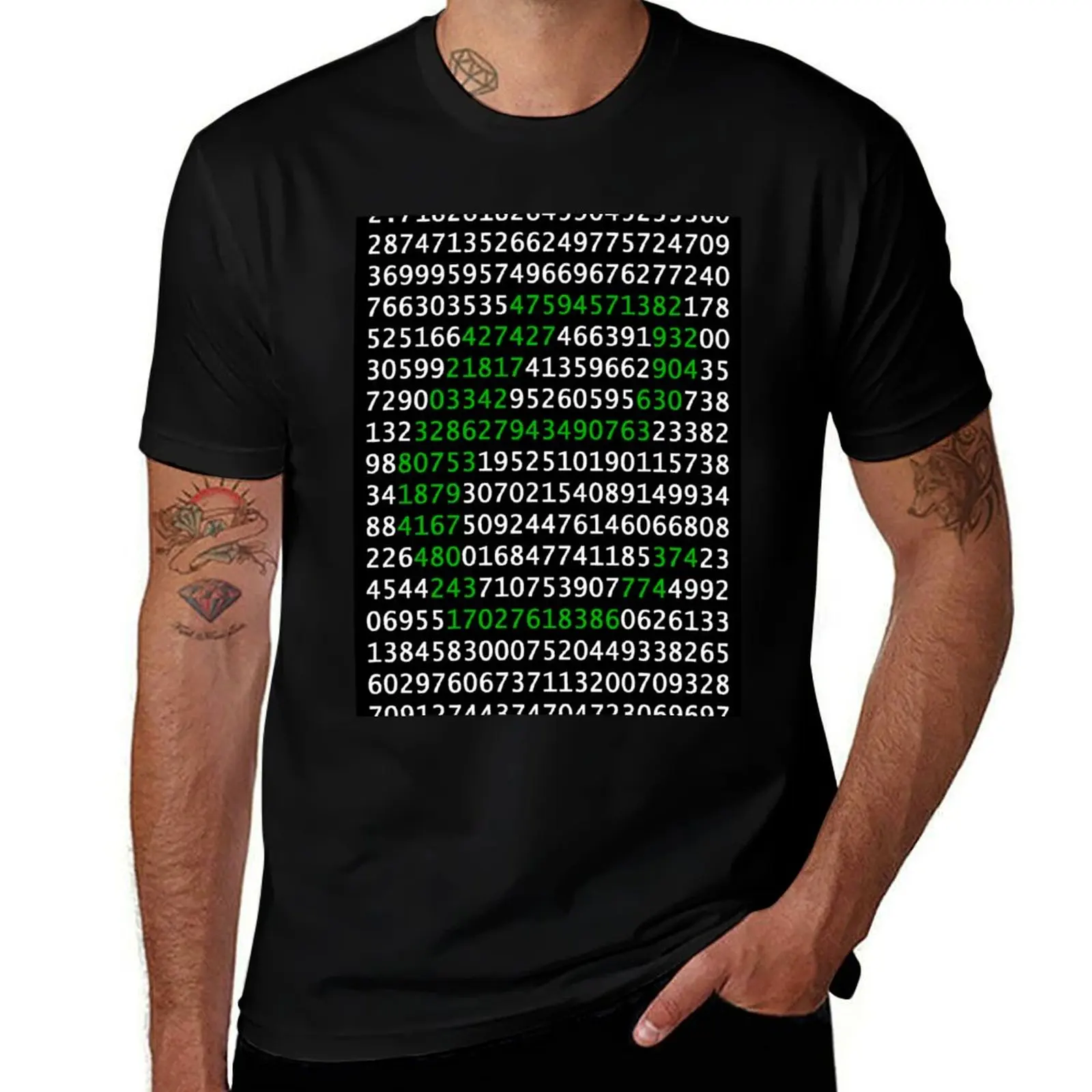 

e (Euler number) T-Shirt t shirts for man pack white t shirt for man t shirts for man cotton T-shirt