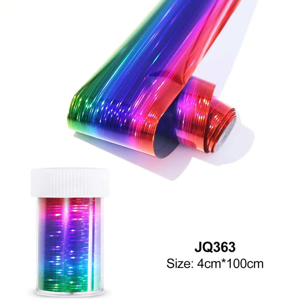 100*4cm/Roll Gradient Color Nail Foil New Year Sticker Rainbow Good Luck Holographic Nail Design Nail Art Transfer Sticker