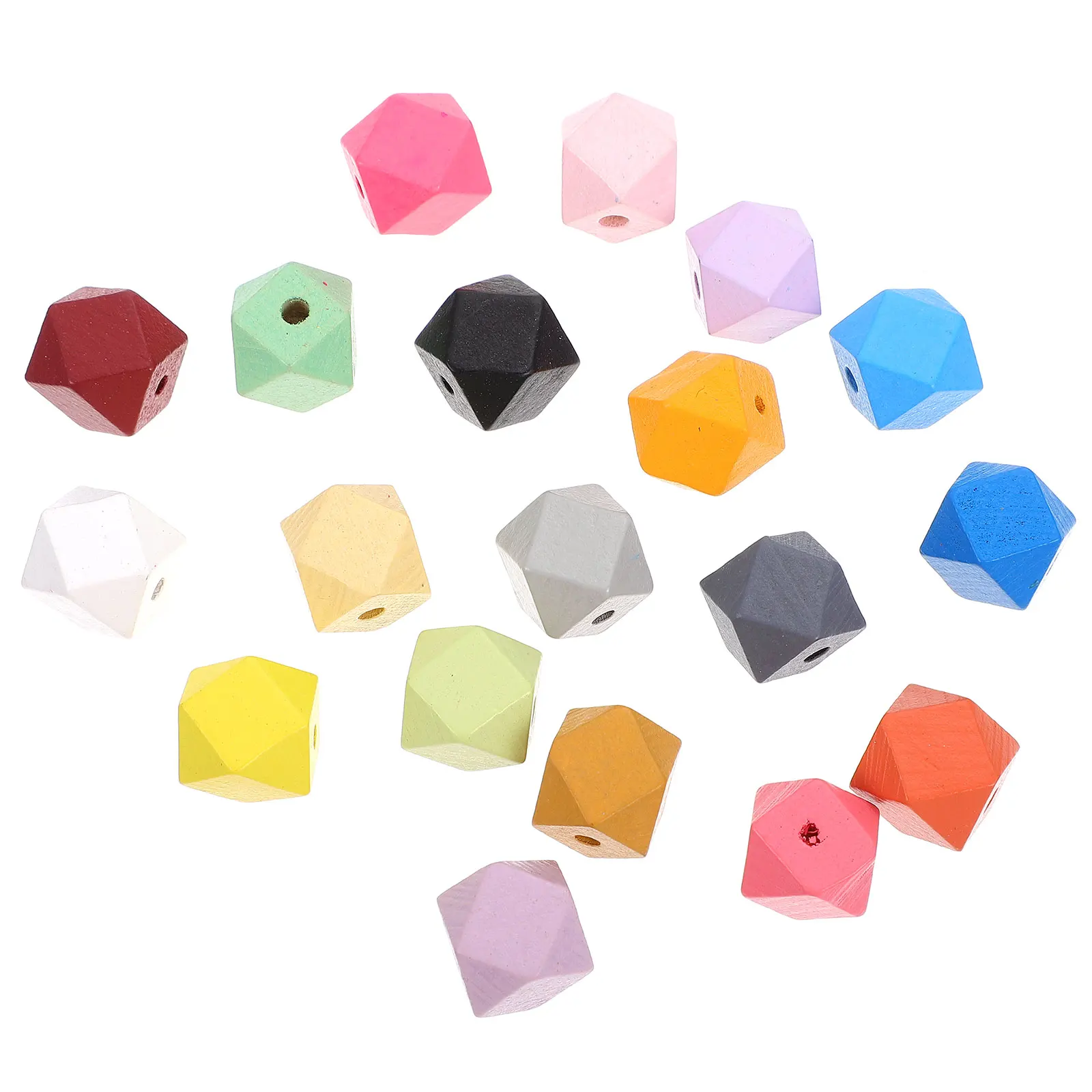 

70pcs Geometric Bracelet 16mm DIY Bracelet Craft Accessories Necklace Octagonal Beads Craft Making Beads Decor