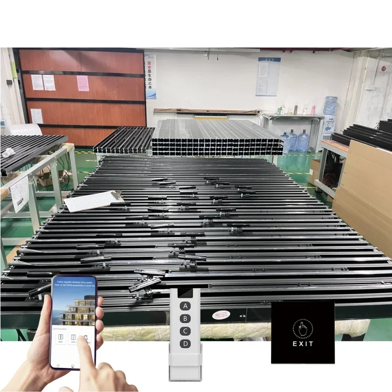 Houses Electric Doors Opener High-quality Aluminum Magnetic Automatic Door Operator System with Door Control Access System