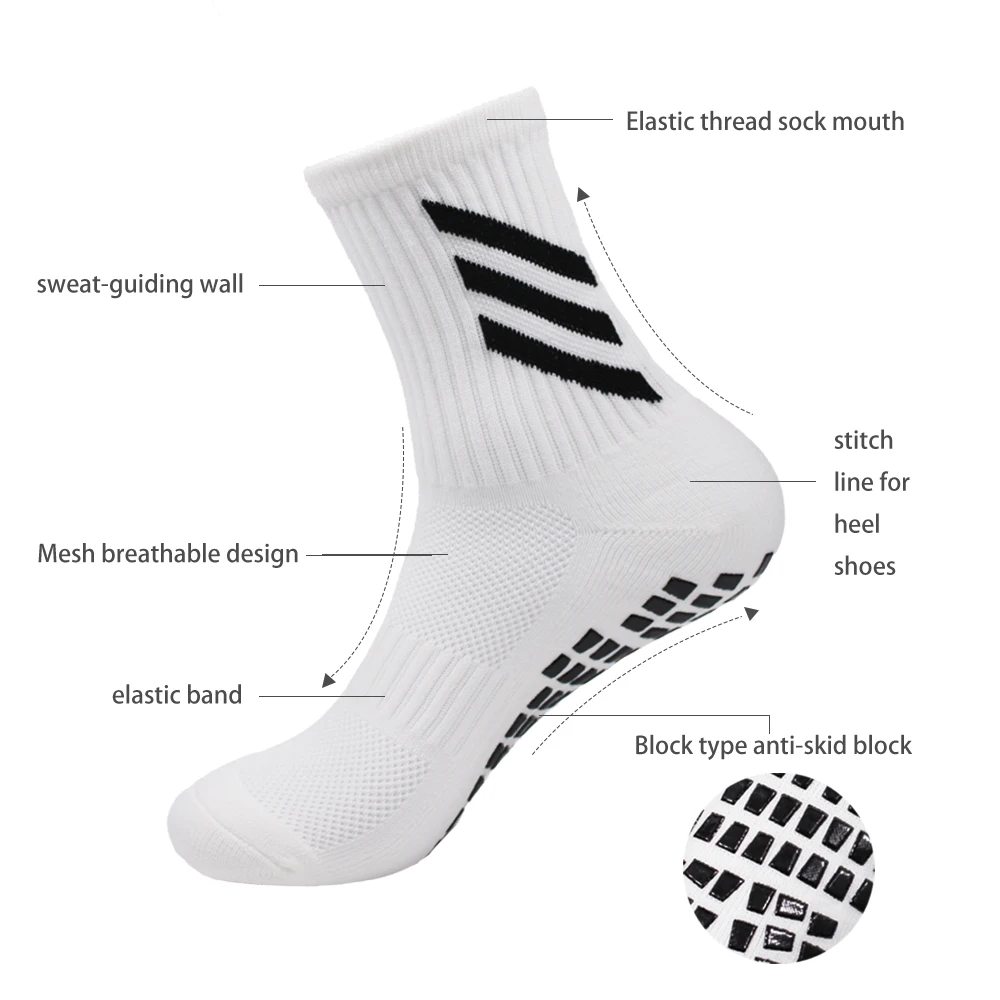 Football Socks Square Silicone Suction Cup Gripper Non-slip Football Socks Sport Men's Women's Baseball Football Riding Socks