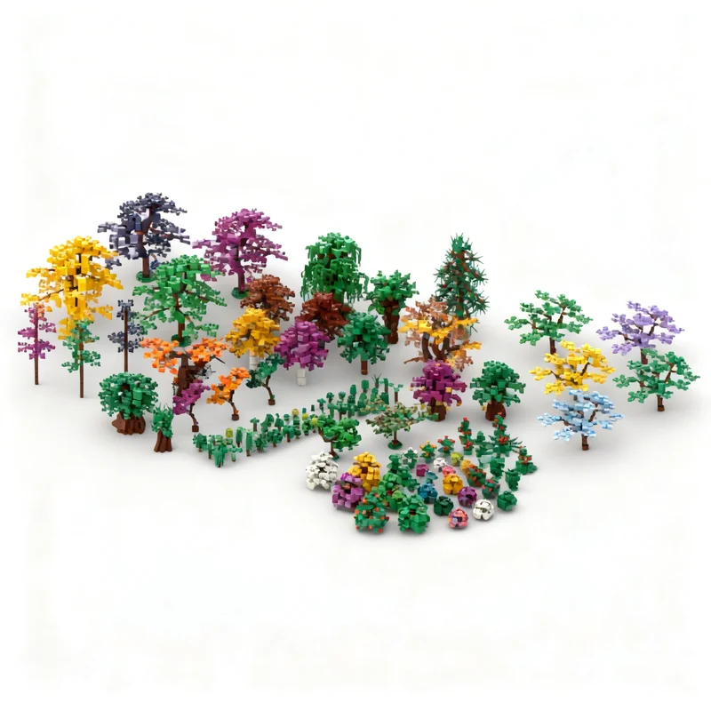 6200pcs MOC Plants Pack 116 Designs City Model Building Blocks Display Creative Assemble Idea 3D Craft Collection Education