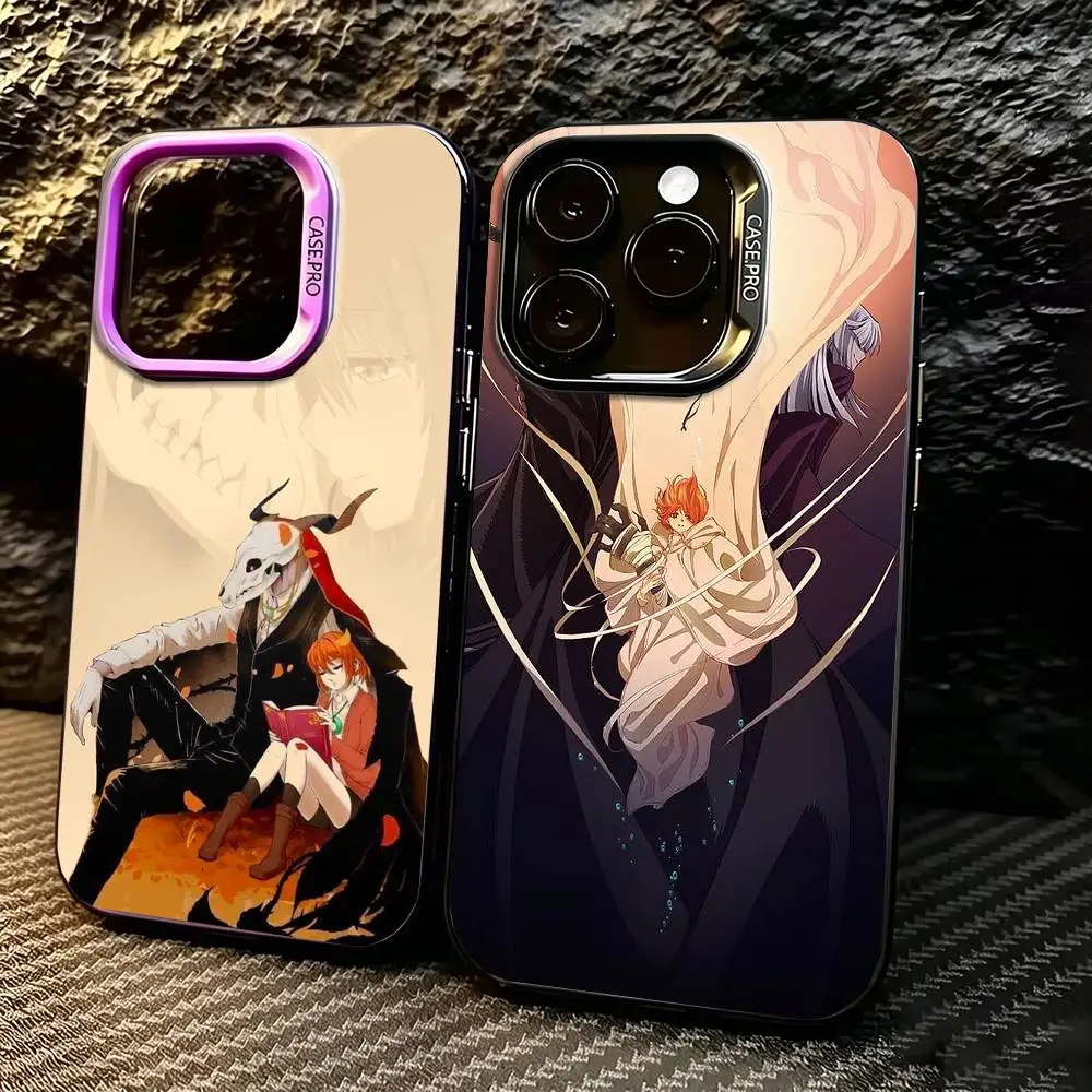 

Anime Elias x Chise Phone Case For iPhone 17,16,15,14,13,12,11 Plus,Pro Max,XS,Colored silver phone case
