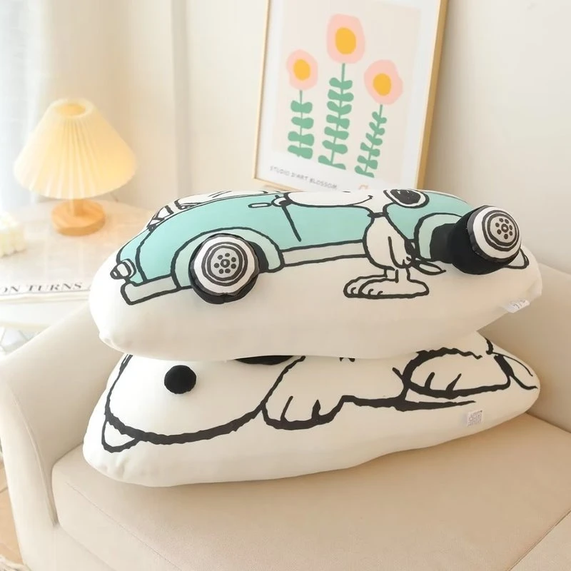 Miniso Cartoon Snoopy cuscino per auto protezione per il collo creativo quattro stagioni poggiatesta universale Cute Girl Chair Cushion Throw Pillow