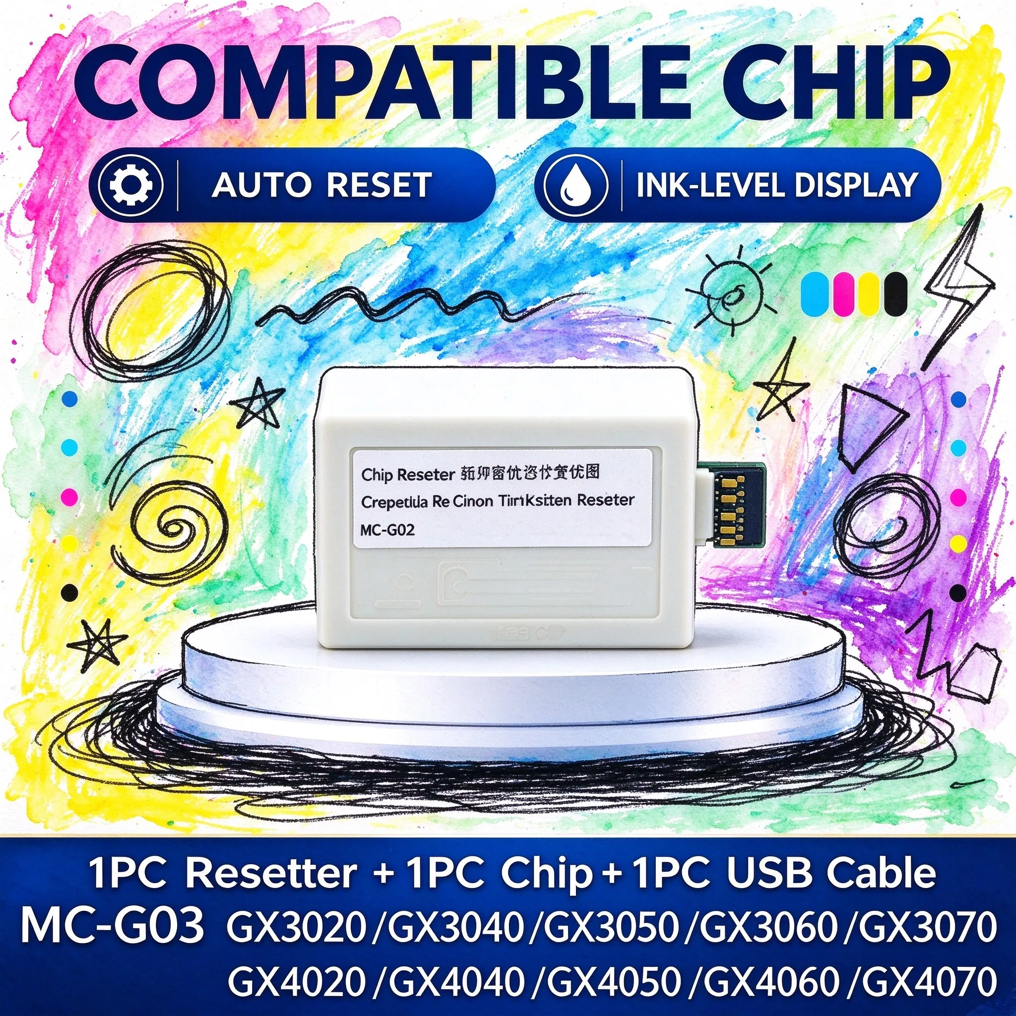 MC-G03 MCG03 Maintenance Tank Chip Resetter For Canon GX4030 GX3040 GX4040 GX3050 GX4050 GX3070 GX4070 GX3090 Printer