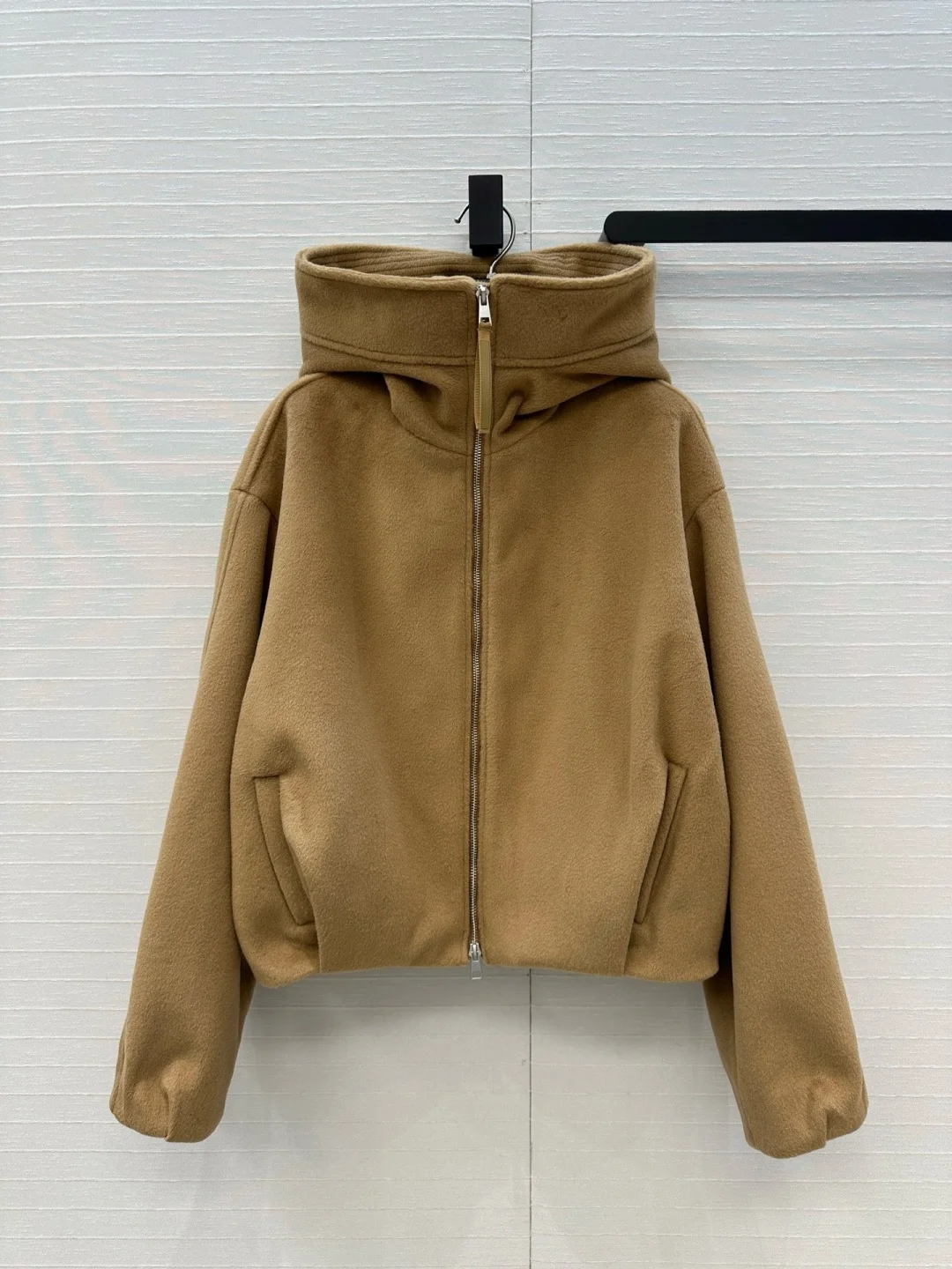 

Women S Wool Bomber Jacket Autumn Winter Short Pilot Jacket Hooded Zipper Casual Coat For Daily Wear