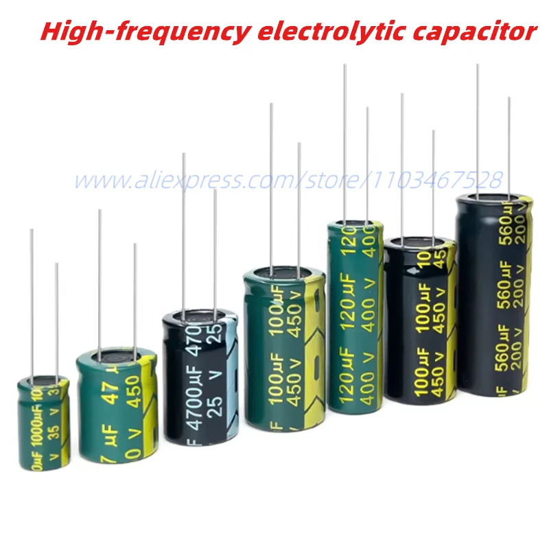 10-20PCS High Frequency Low ESR Aluminum Capacitor 400V/450V 1UF 3.3UF 4.7UF 8.2UF 10UF 22UF 47UF 82UF 100UF 120UF 150UF 220UF