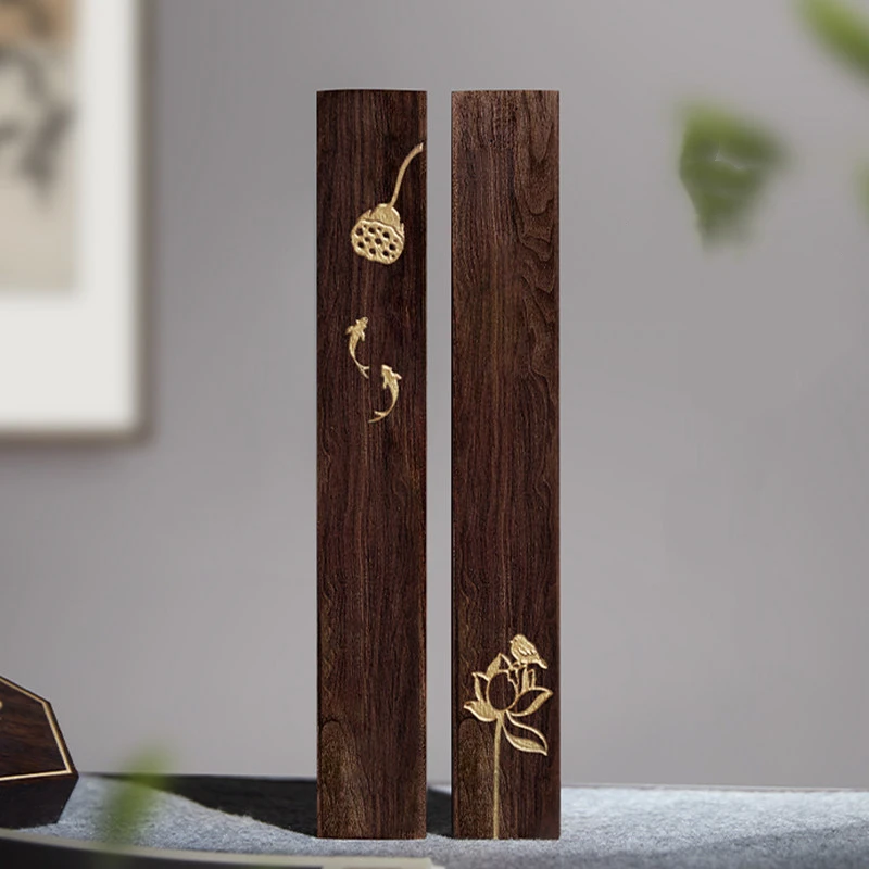 Solid Wood Paperweight Ruler for Calligraphy Beginners Writing Practice Chinese Style Retro Writing Calligraphy Tool Drawing