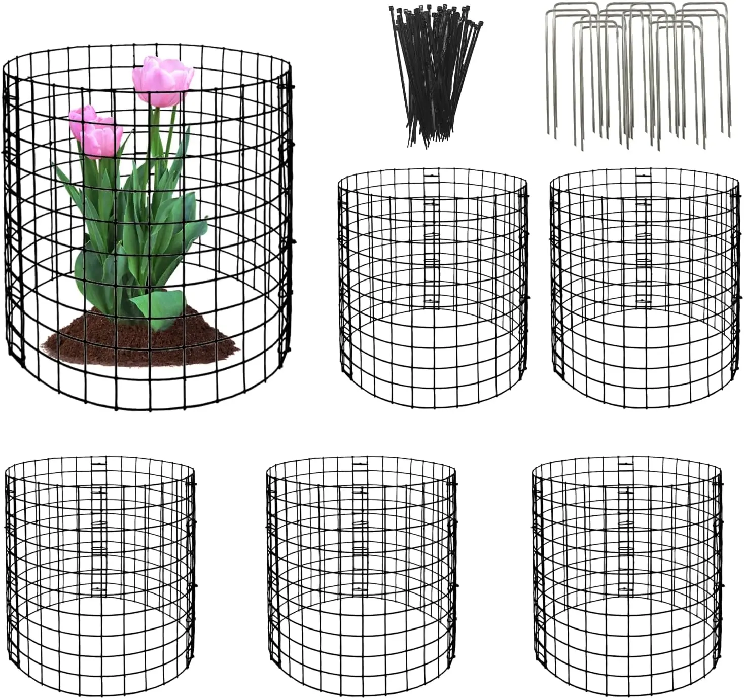 

Набор из 18 металлических сетчатых защитных ограждений для растений, 30x30 см, от грызунов, для садовых овощей и цветов