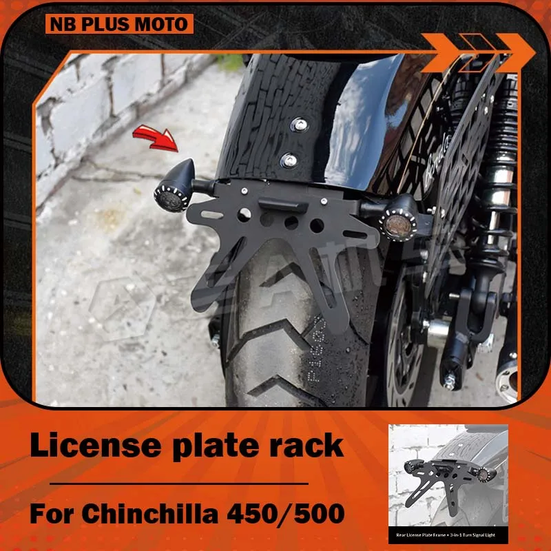 【Premium】For Chinchilla 450/500 motorcycles after modification, license plate holder, LED turn signal bracket