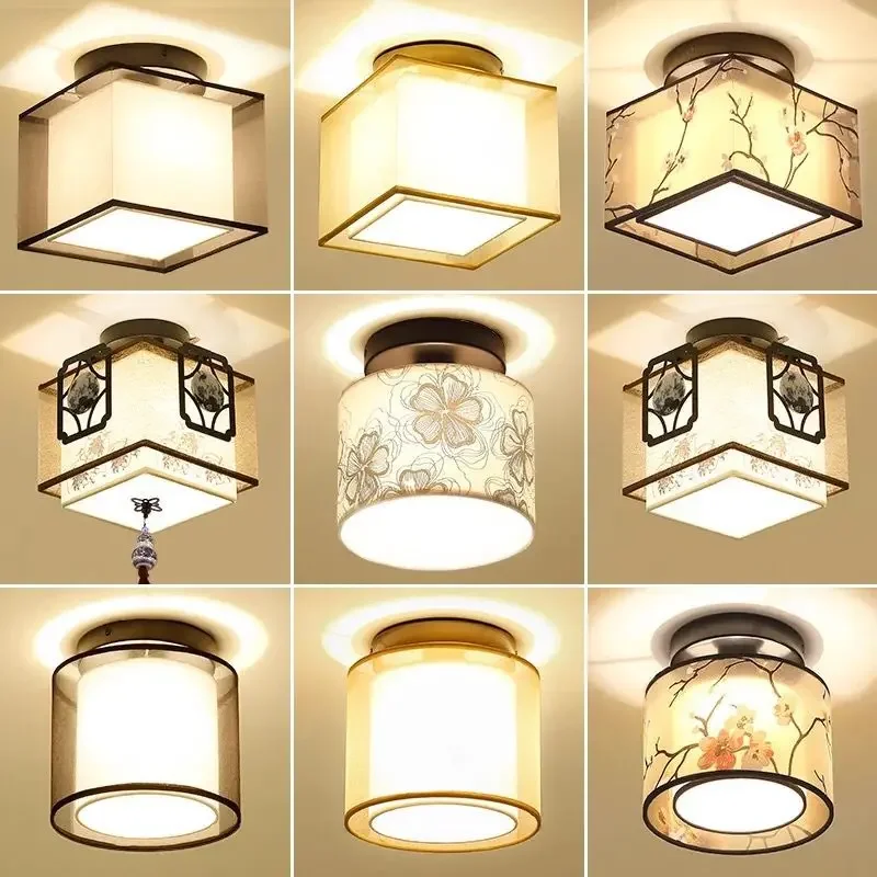 New Chinese Style Small Ceiling Light Porch Staircase Light Bedroom Modern Iron Art Entrance Hall Balcony Corridor Light Etc