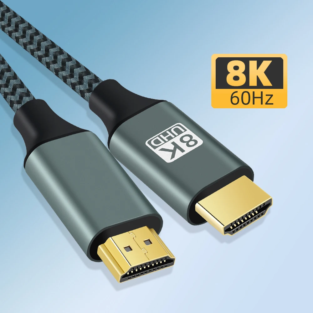 8K HDMI-Compatible Cable 4K@120Hz 8K@60Hz version 2.1 Cable 48Gbps Adapter For HDR Video Cable PC Laptop TV box PS5