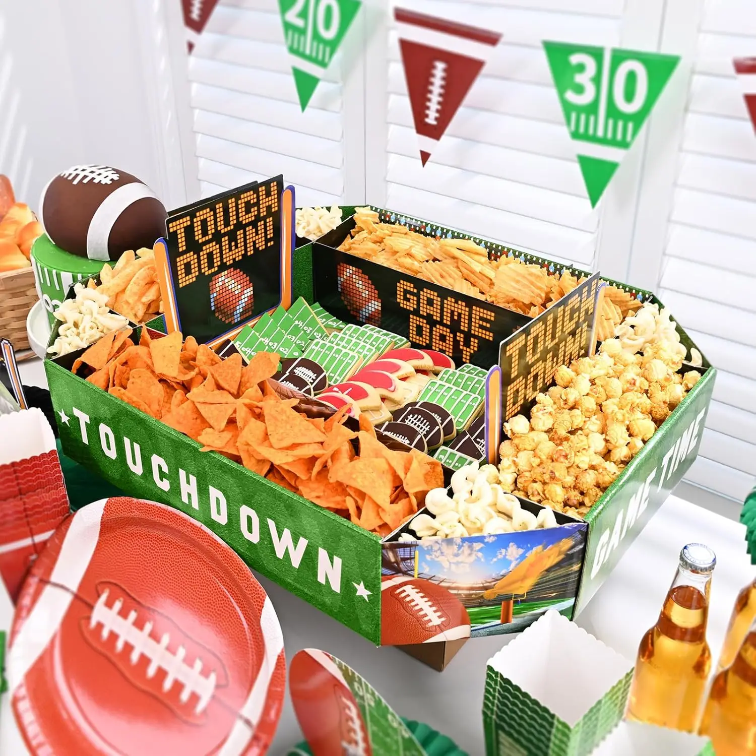 Football Serving Trays Platters Candy Popcorn French Fries Snack Trays Football Movie Boxes for Snacks Tray Football Party