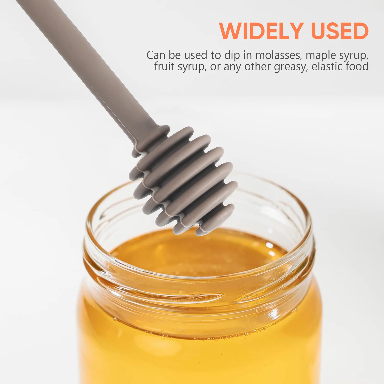 

2Pcs Honey Stirring Spoon Non Scratch Grooves Long Handle Dipper for Molasses Maple Syrup Gifts Honey Dippers