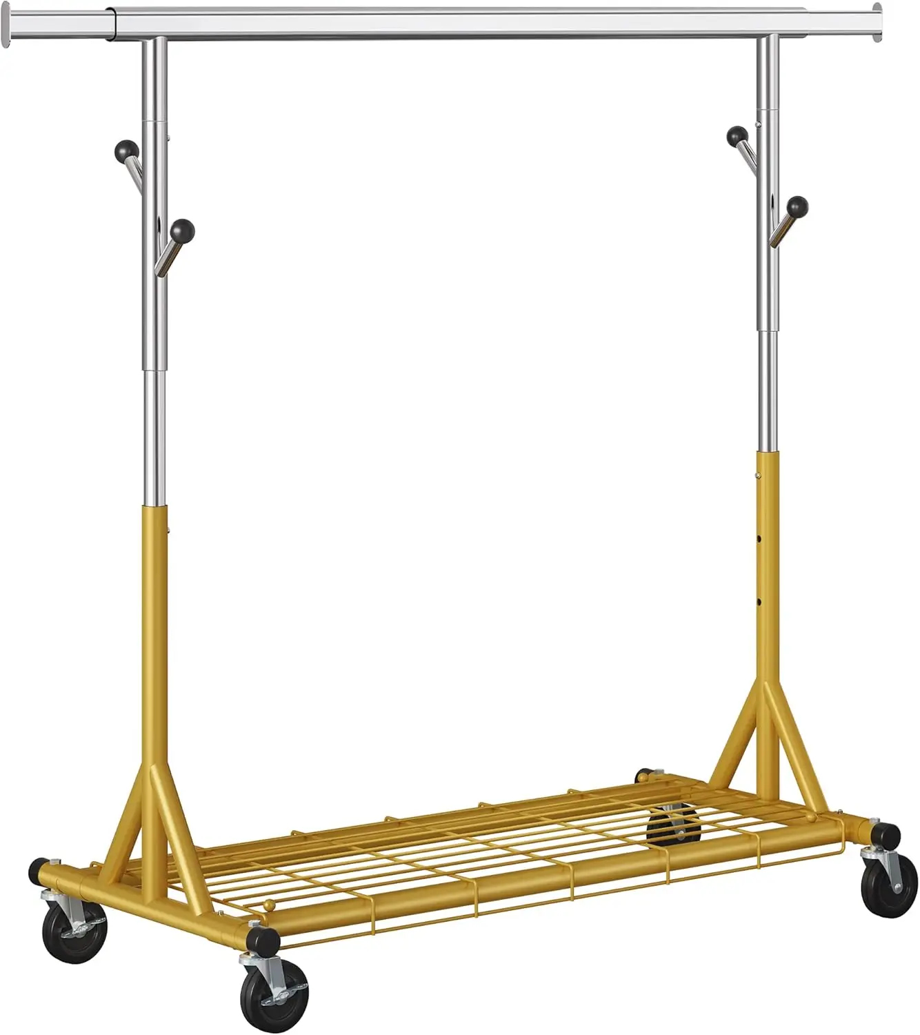 

Rolling Clothes Rack Load 530lbs,Heavy Duty Garment Rack With Sturdy Wheel And Shelves, Adjustable Portable Hanging Rack For