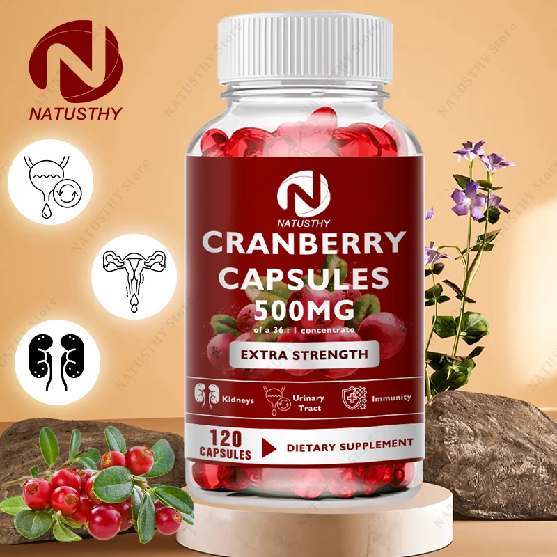 Cranberry Capsules 500mg Extra Strength for Kideys, Urinary Tract, Antioxidant, Immune System Health