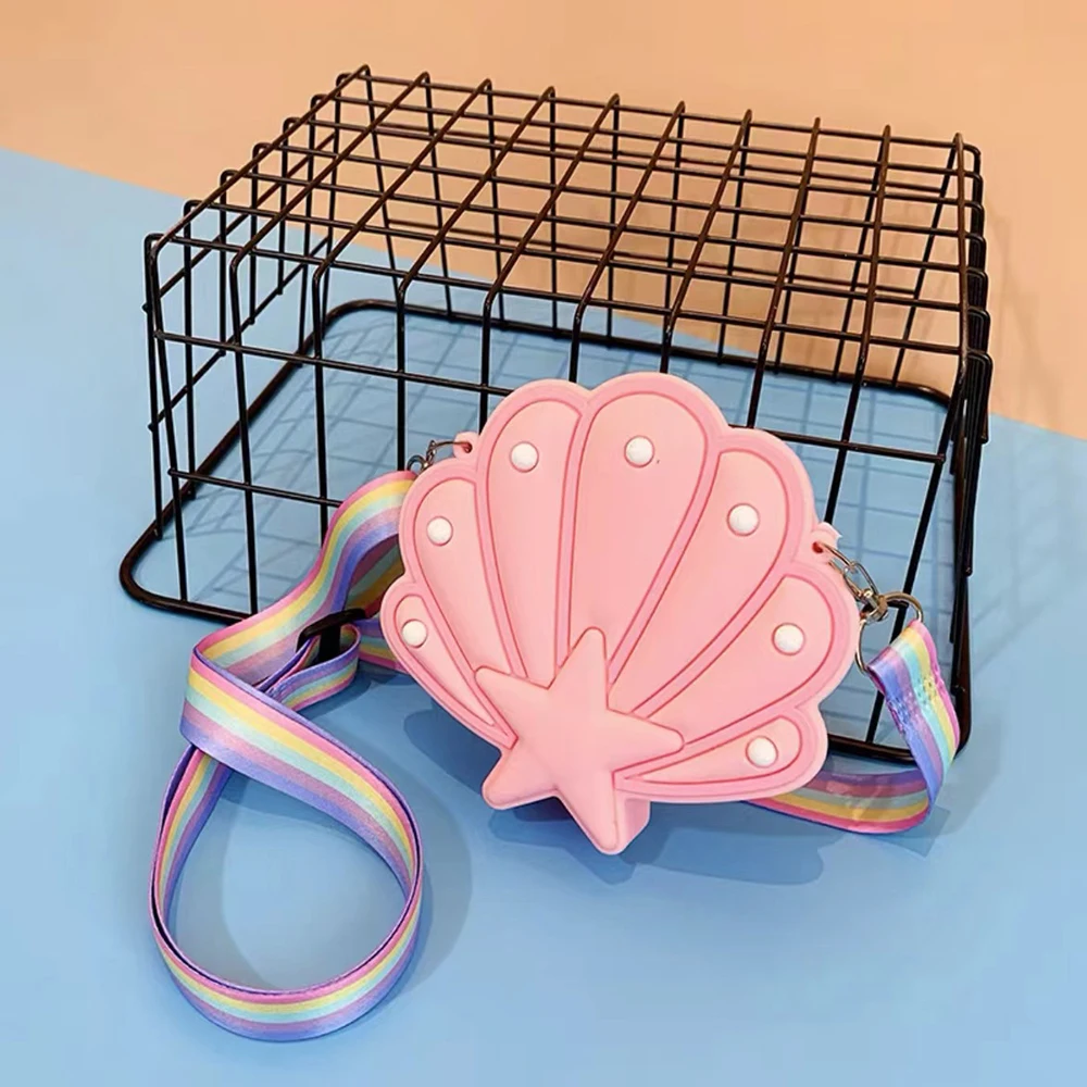 حقيبة كتف على شكل قذيفة من السيليكون للفتيات ، أكياس فقاعات ممتازة ، لعبة ضغط العملات المعدنية ، تصميم متعدد الاستخدامات #2