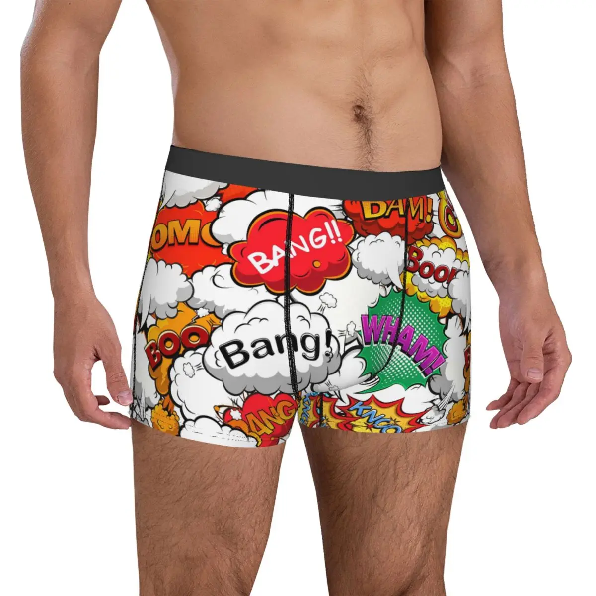 Boom Seamless Comics Underwear Males Shorts Briefs Comfortable Boxershorts Hot Sale Customs Plus Size Underpants