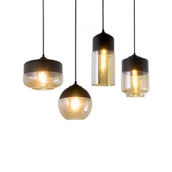 Modern Loft Glass Pendant Lamp, luminária LED para cozinha, restaurante, café, bar, sala de estar, quarto, luzes do hotel, 4 estilos, e27, e26