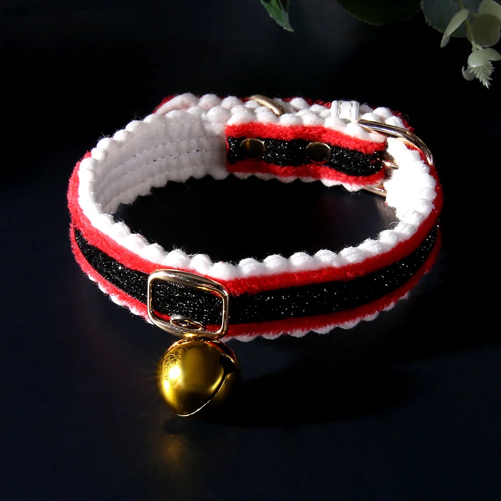 

2 Pcs Pet Collar with Bell for Dog Necklace The Adjustable Supply Neckchain Cloth