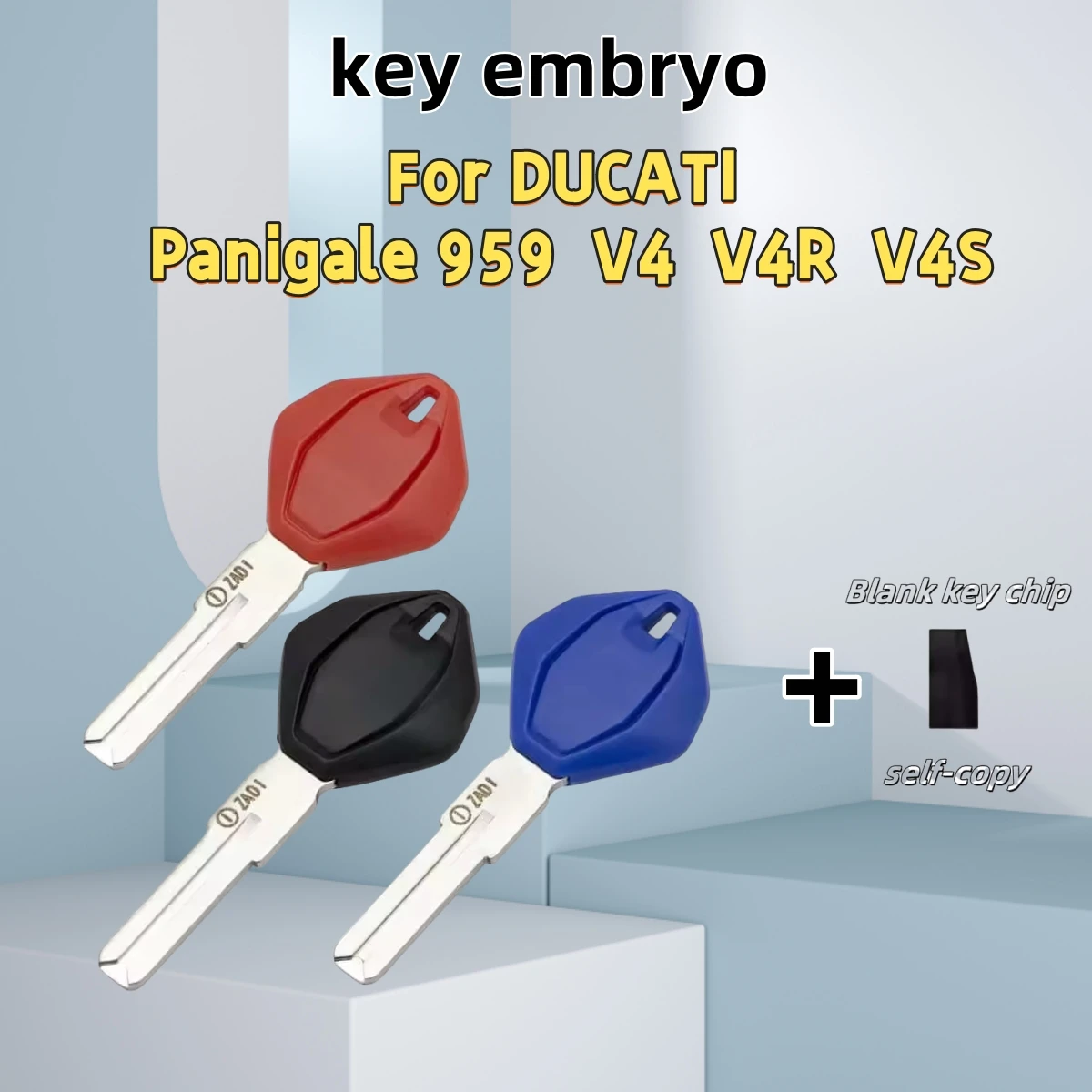 

For DUCATI Blank Key Panigale 959/V4/V4R/V4S Blank Key Motorcycle Replace Uncut Keys can be placed anti-theft chip