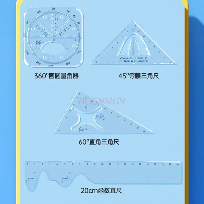 4 шт./компл. функциональная линейка, многофункциональная линейка для геометрического рисования, линейка, треугольная линейка, набор транспортировочных линеек