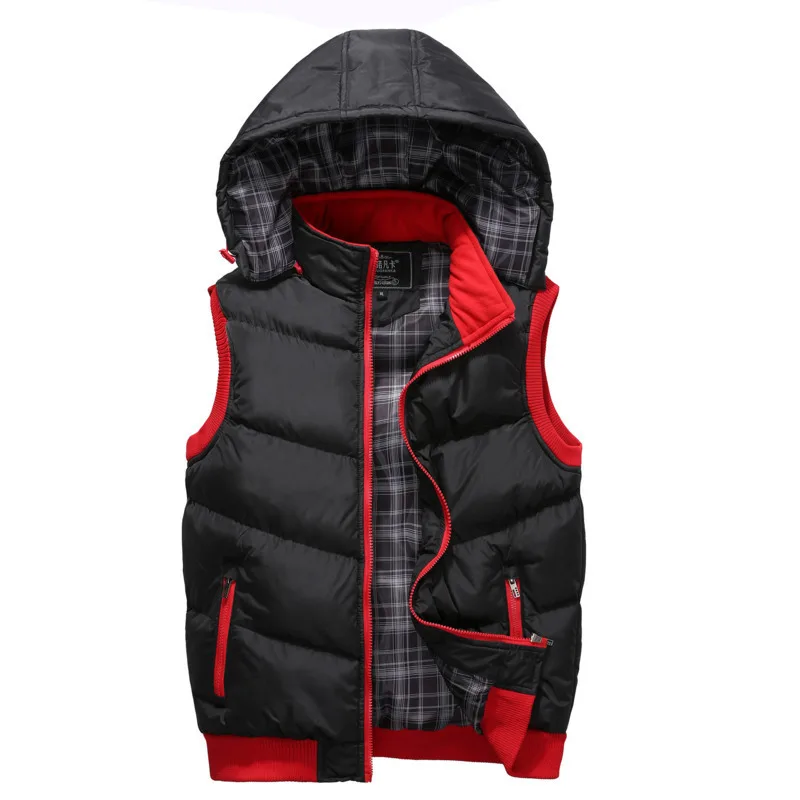 

#3604 Autumn Winter Waistcoat For Men With Hood Slim Casual Sleeveless Jacket Plus Size 5XL Down Vest Mens Fashion Bodywarmer