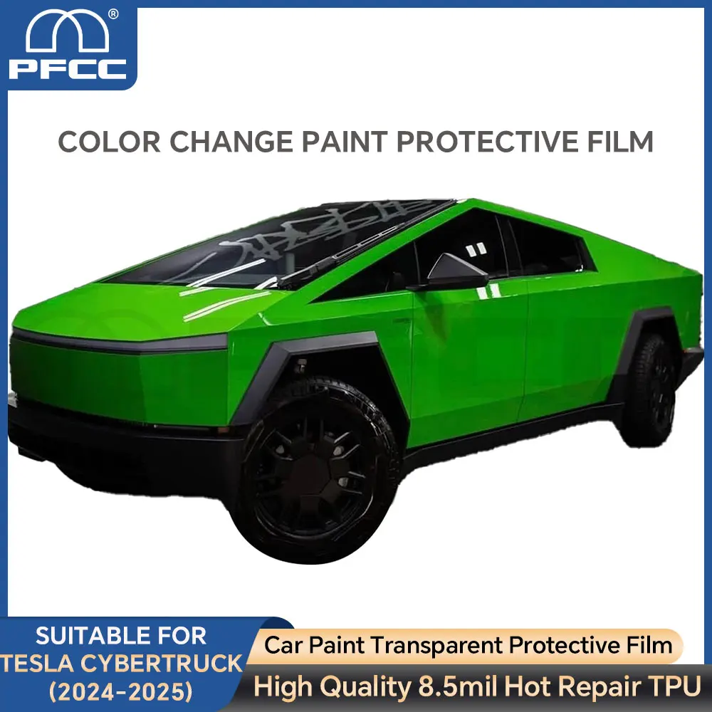 

Custom For Tesla Cybertruck PET Pre-Cut Matter Color Changing Film Dark Grey Decal Anti-Scratch Film Auto Body Car Accessories