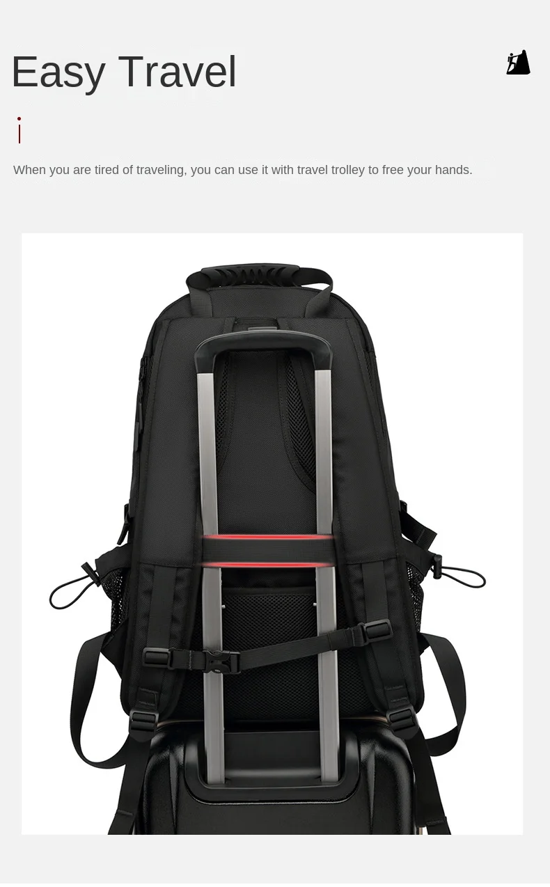 50/60/80L Unisex Männer Outdoor Rucksack USB Große Kapazität Reise Pack Sport Trekking Rucksack Wandern Camping Rucksack für Männer – Detail 16