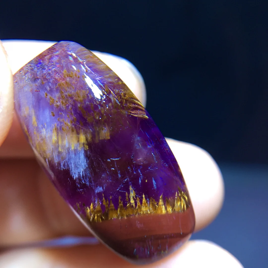 Natural Purple Cacoxenite Auralite 23 Pendant 25.7/13.5/10.5mm Red Purple Rutilated Beads Jewelry  AAAAA