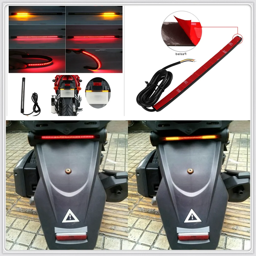 

Motorcycle LED Tail lamp Plate Light Brake Stop Turn Signal Strip for Ducati CaRbon XDiavel S Kawasaki GPZ500S EX500R NINJA