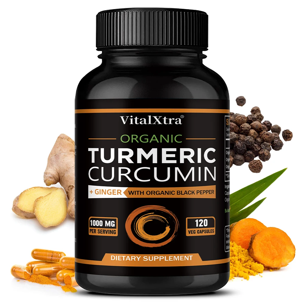 

Turmeric Curcumin 880mg with 95% Curcuminoids Ginger & Black Pepper Extract - Joint, Digestive & Immune Support, High Absorption