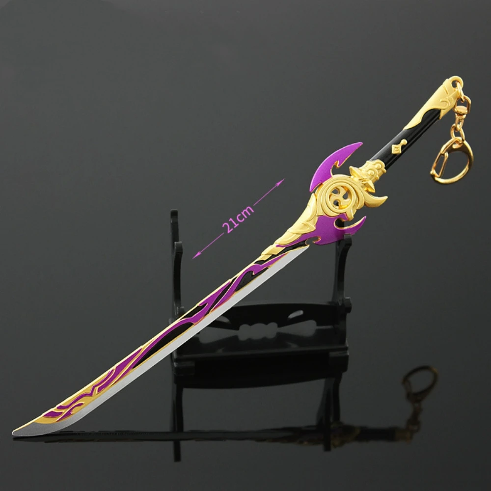 

21cm Genshin Impact Game Peripheral Alloy Weapons Mist-cutting One-handed Sword Weapon Model Crafts Toys Decorative Ornaments