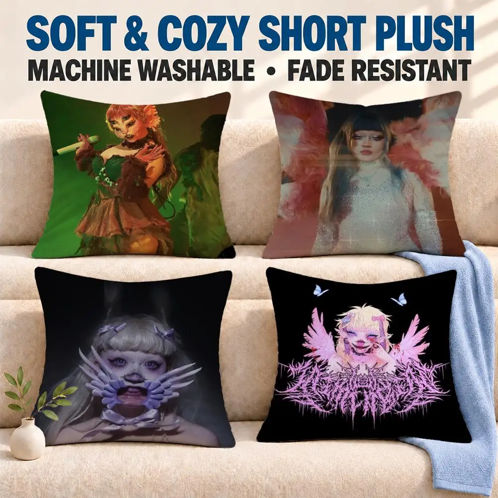 music Jazmin Bean Cushion Cover Soft Washable Pillowcase Cushion Cover for Sofa Bed Car Travel Office Home Decor