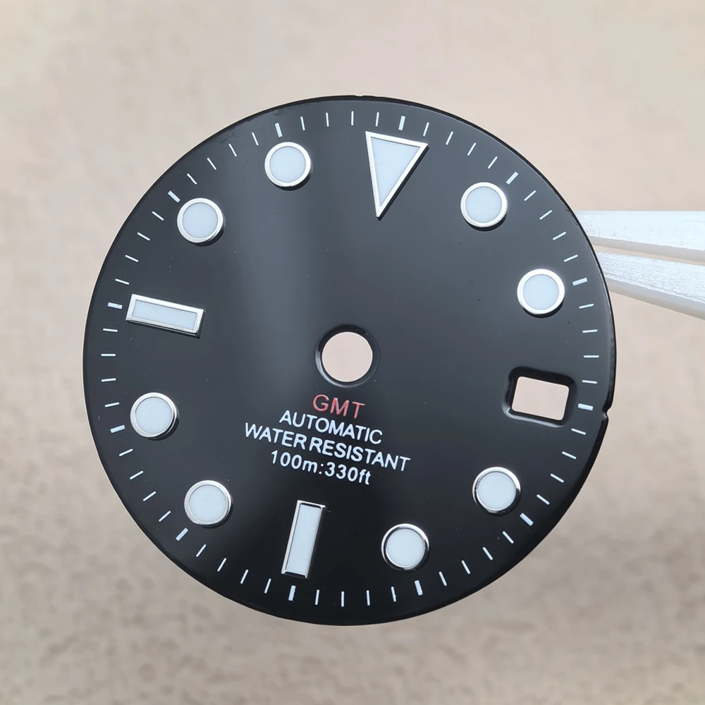 NH34 Watch Dial Hands set BGW9 Ice Blue Luminous 28.5mm Watches Faces 4 Hands Set Modified Parts