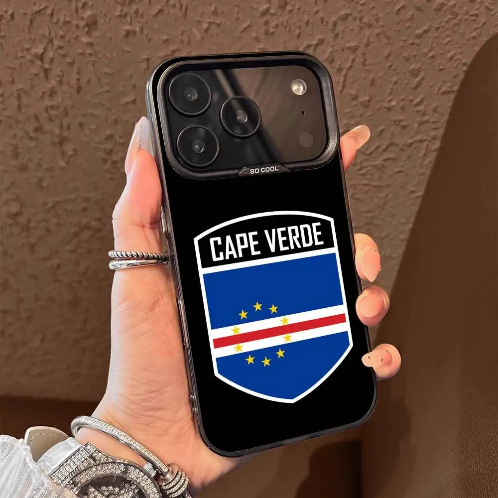 أفريقيا كيب فيردي جواز السفر العلم جراب هاتف آيفون 15,17,11,14,13,16,12,E,Max,Plus,Air,Pro,Mini غطاء أسود غير لامع #4