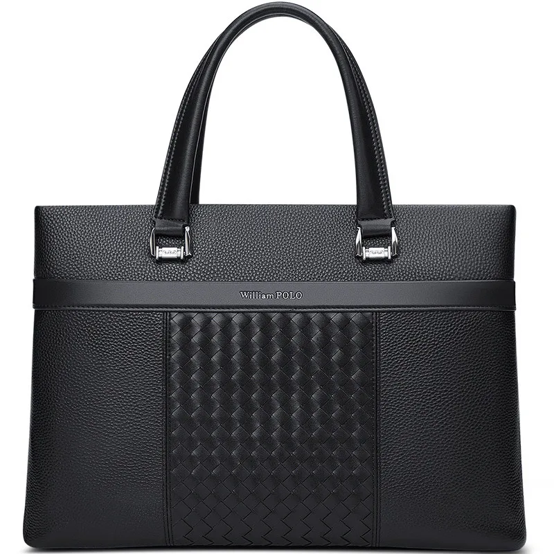 Men's Genuine Leather Bag Briefcase Genuine Leather Business Single Shoulder Men's Crossbody Large Capacity Casual Bag Handbag