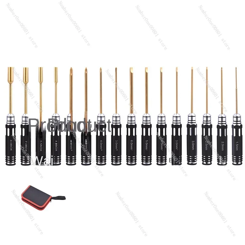 Model Aircraft Repair Tools 16-Piece Package Hex/Cross Word/Socket Screwdriver High Speed Steel Suit