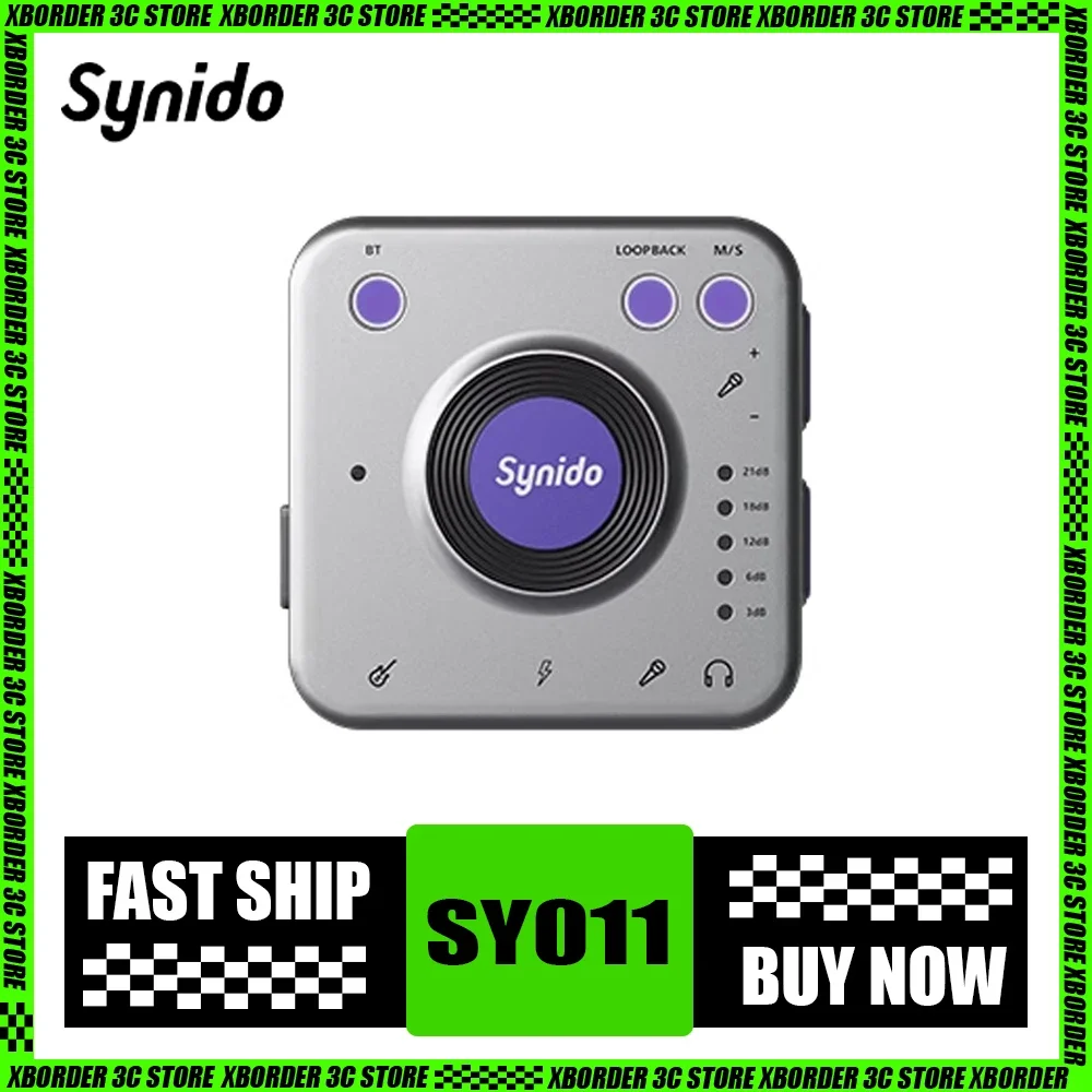 Synido SY011 Pro Sound Card Instrument Audio Docking Station Bluetooth Sound Card Live Streaming External Mobile Pc Recording