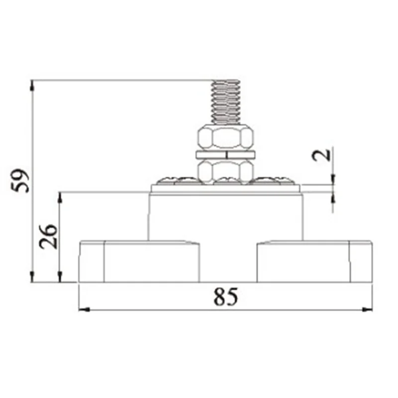 For Ship Line Modification Accessories,Blcak Bus Bar 180A High-Current Terminal Post Without Cover Studs