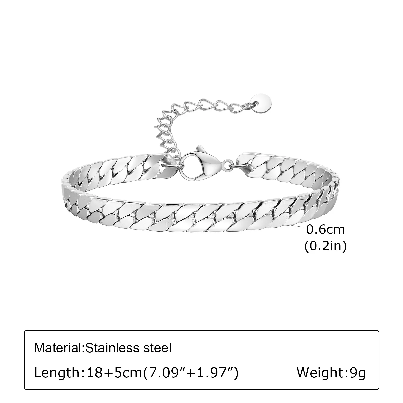 Punk Silberfarbene Herren-Kettenarmbänder, Hip-Hop Edelstahl Geflochtenes Gliederarmband, Klassischer Metallschmuck Geschenk für Ihn Papa