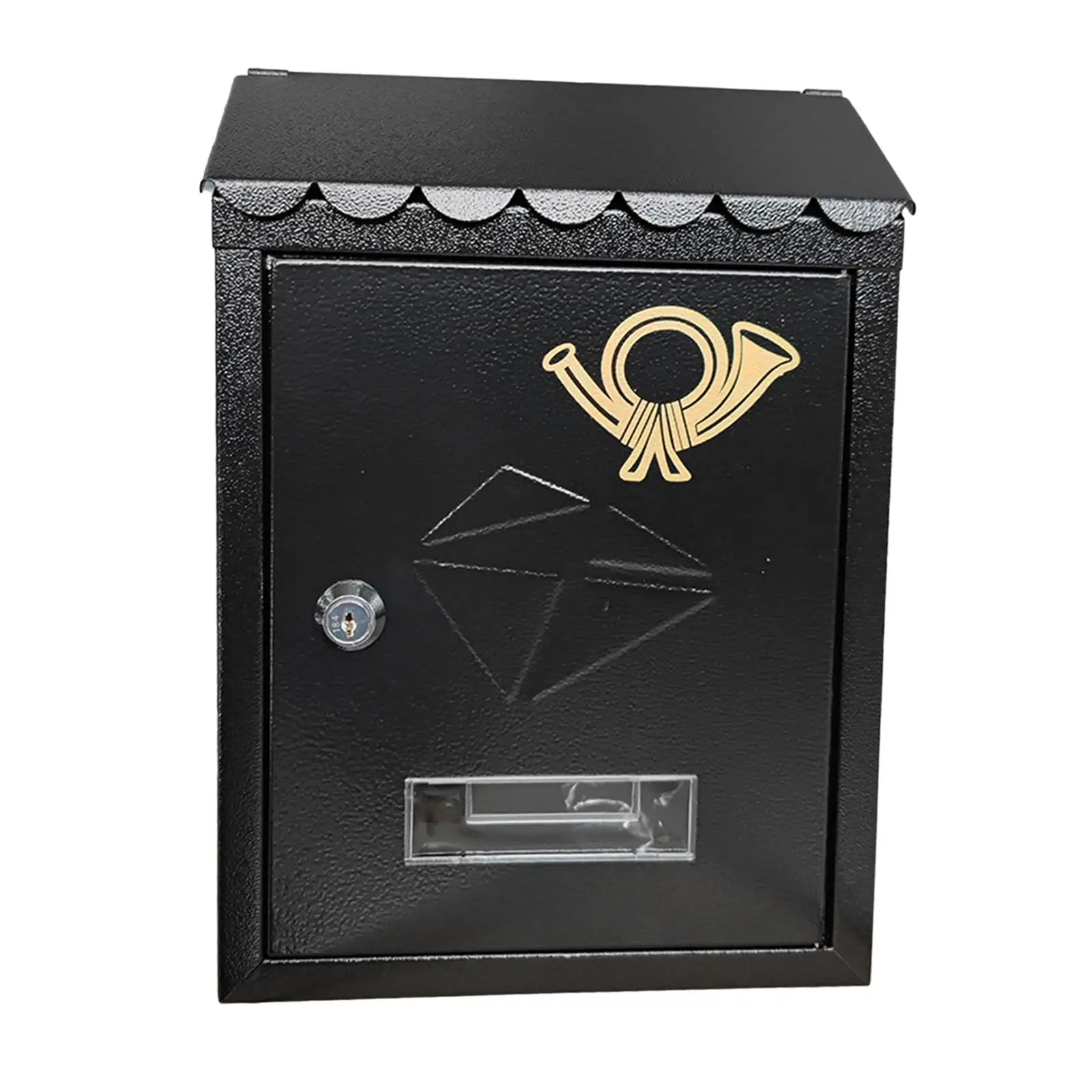 Wall Mount Mailbox Metal Decorations 21.5x7x30cm Front Door Outside Decorative Letter Magazines Post Lockable Porch Drop Box