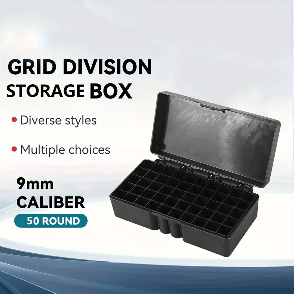 

9mm-50 Round Tactical Mini Mag Box Tactical Ammo Storage Box Convenient Storage box clamshell storage box