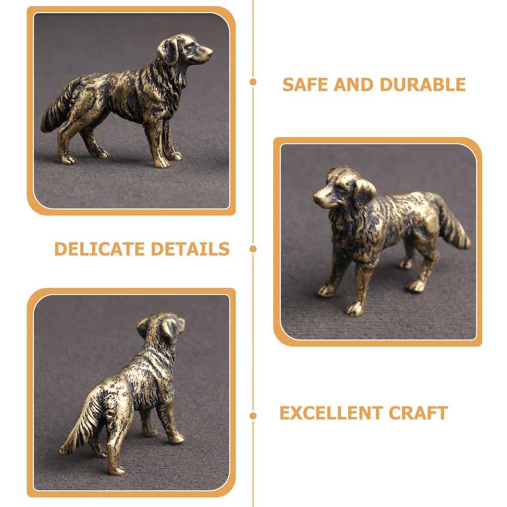 

Copper Shepherd Dog Desktop Ornament Tea Pet Sculpture for Office Home Car Desk Decor Vintage Copper Craft Dog Table Ornament