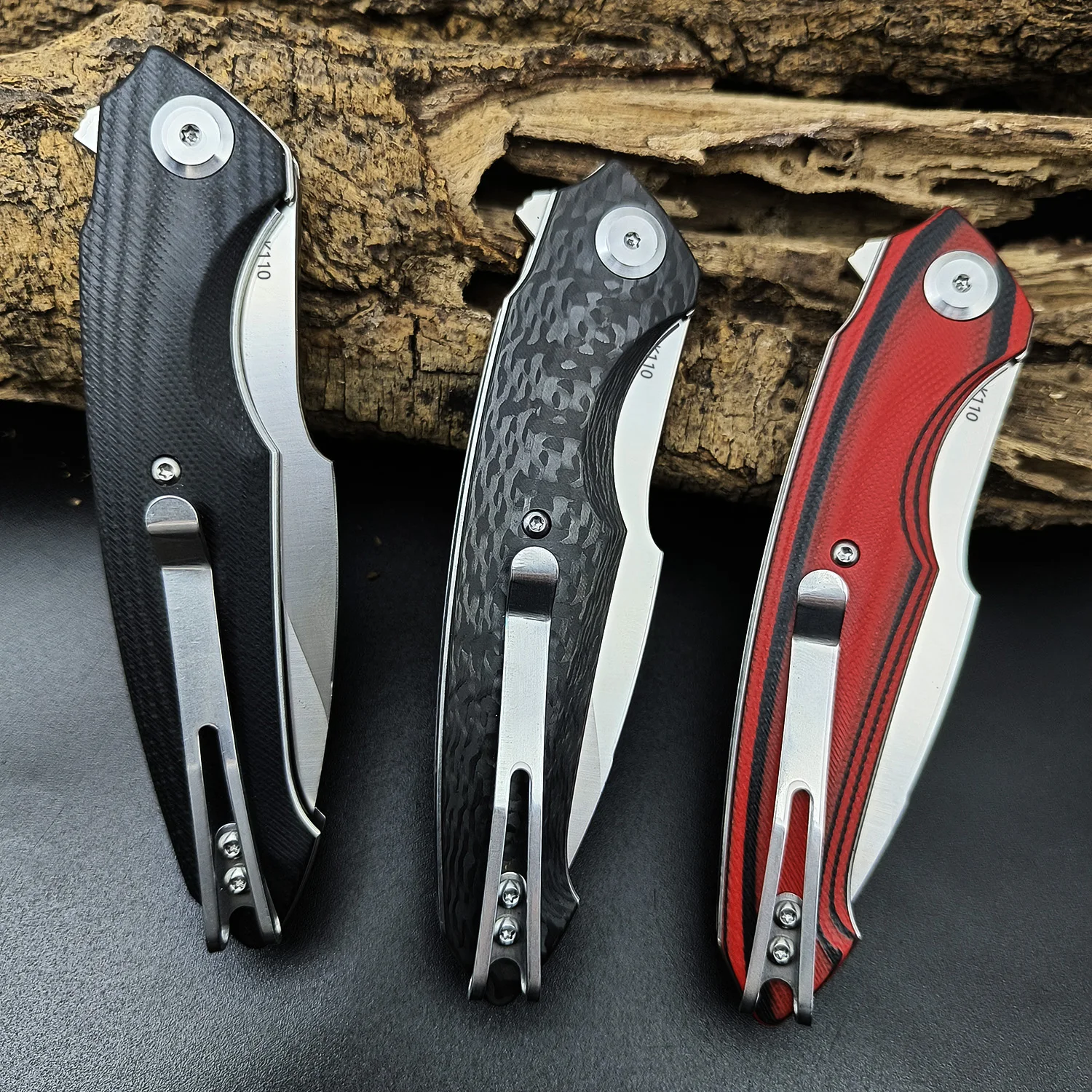 FREETIGER FT51 K110 Folding Knife G10/Carbon Fiber Knives Outdoor Camping Hunting Hiking Ceramic Ball Bearing EDC Pocket Knives