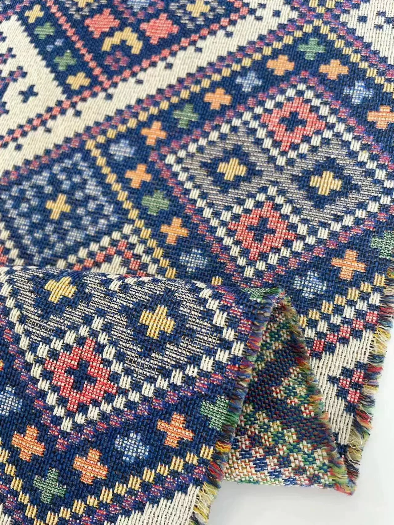 

clothing splicing sofa pillow dining table cloth decorative fabric Thickened ethnic style imitation cotton linen fabric