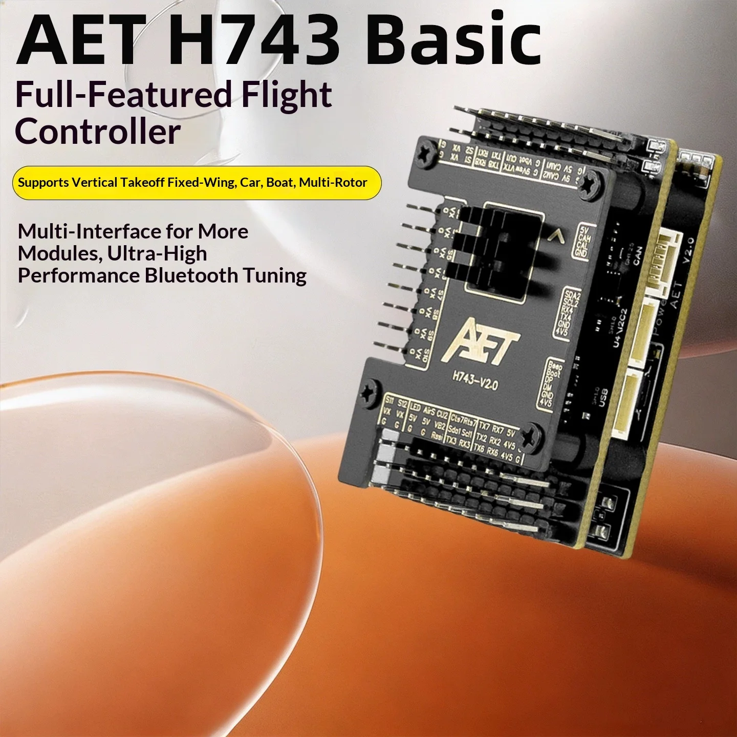 H743 Open Source Flight Controller ArduPilot Fixed Wing Multirotor FPV FC Plug No Soldering Required AET-AP Firmware