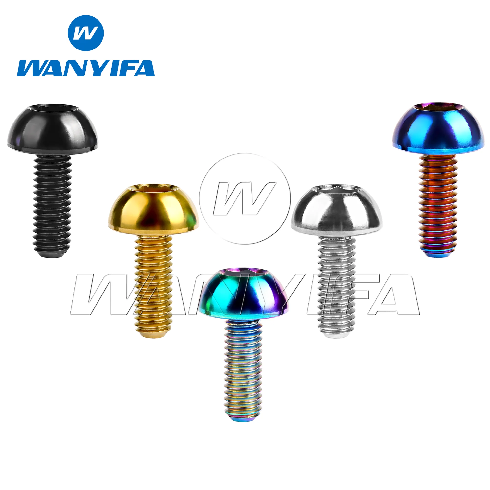 Wanyifa Titanium Bolt M6X17Mm Allen Key Round Head Screw for Honda Motorcycle Disc Rotor